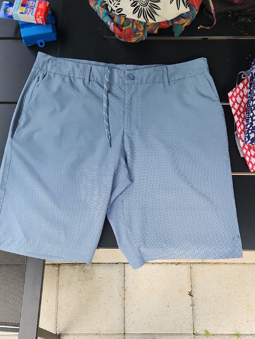 Hang Ten Light Blue Flat-Front Men's Shorts